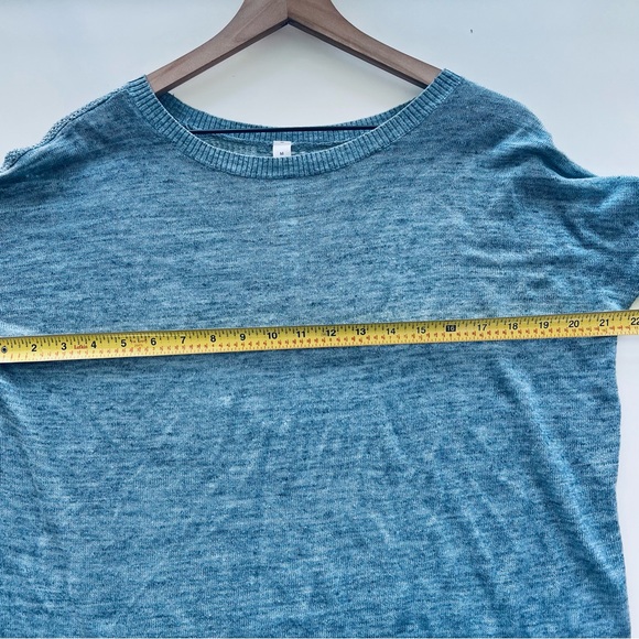 Lululemon Well Being Crew Sweater Linen blend Heathered Speckle Blue oversized M - Picture 4 of 7